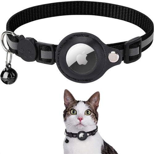 Katte GPS-halsbånd med reflekterende design 0