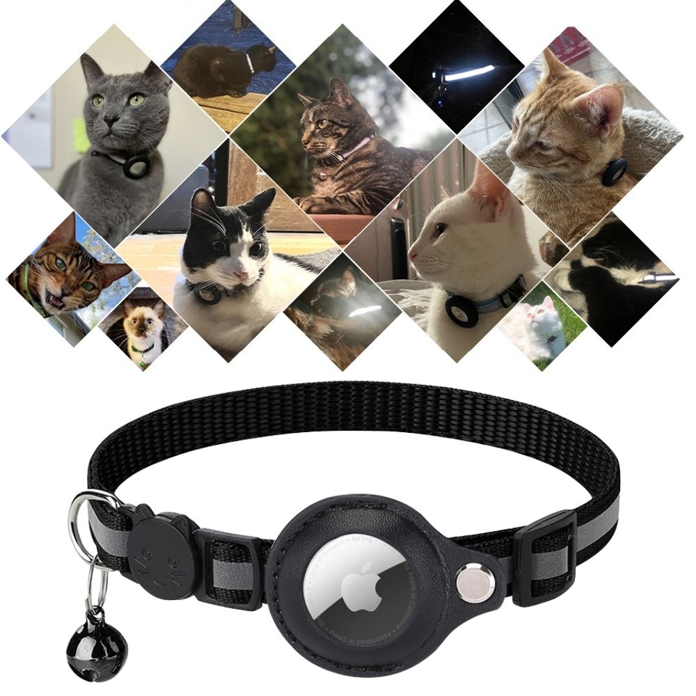 Katte GPS-halsbånd med reflekterende design 5