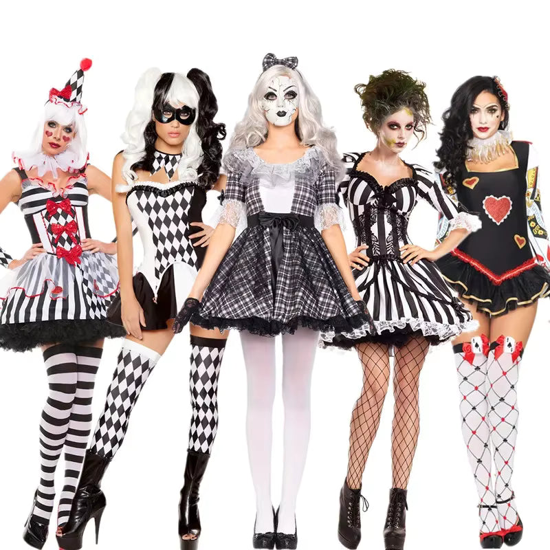 Kvinde Klovnekostume Cirkus Festkjole Cosplay 0