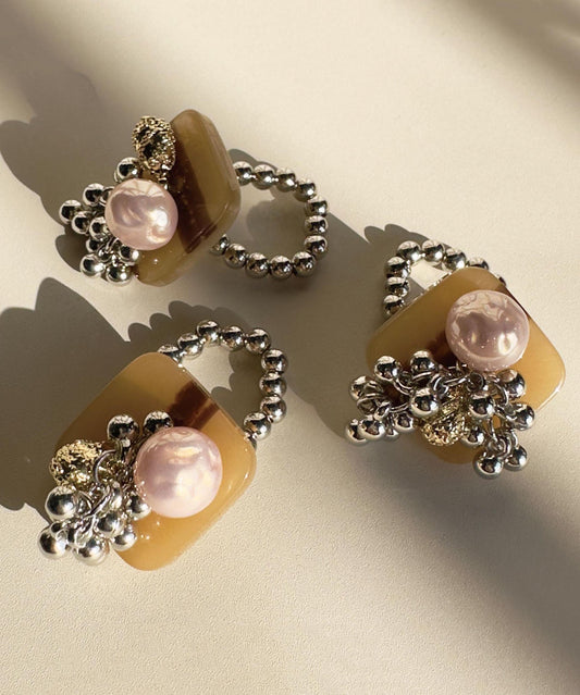 Kvinder Ring med Perle og Kvast Detaljer 0