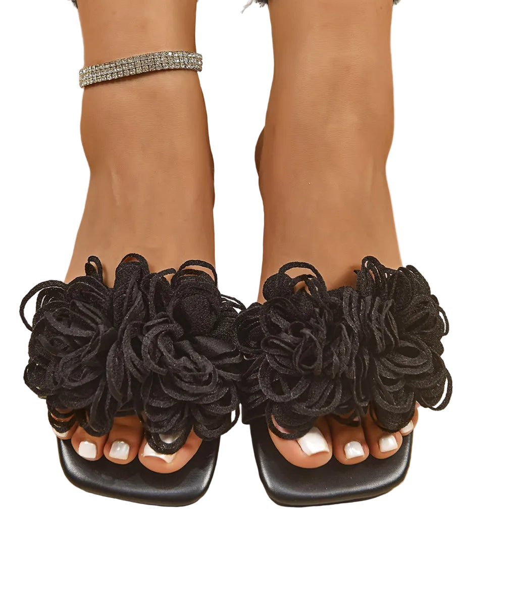 Kvinder Slide Sandaler med Blomsterdesign 0