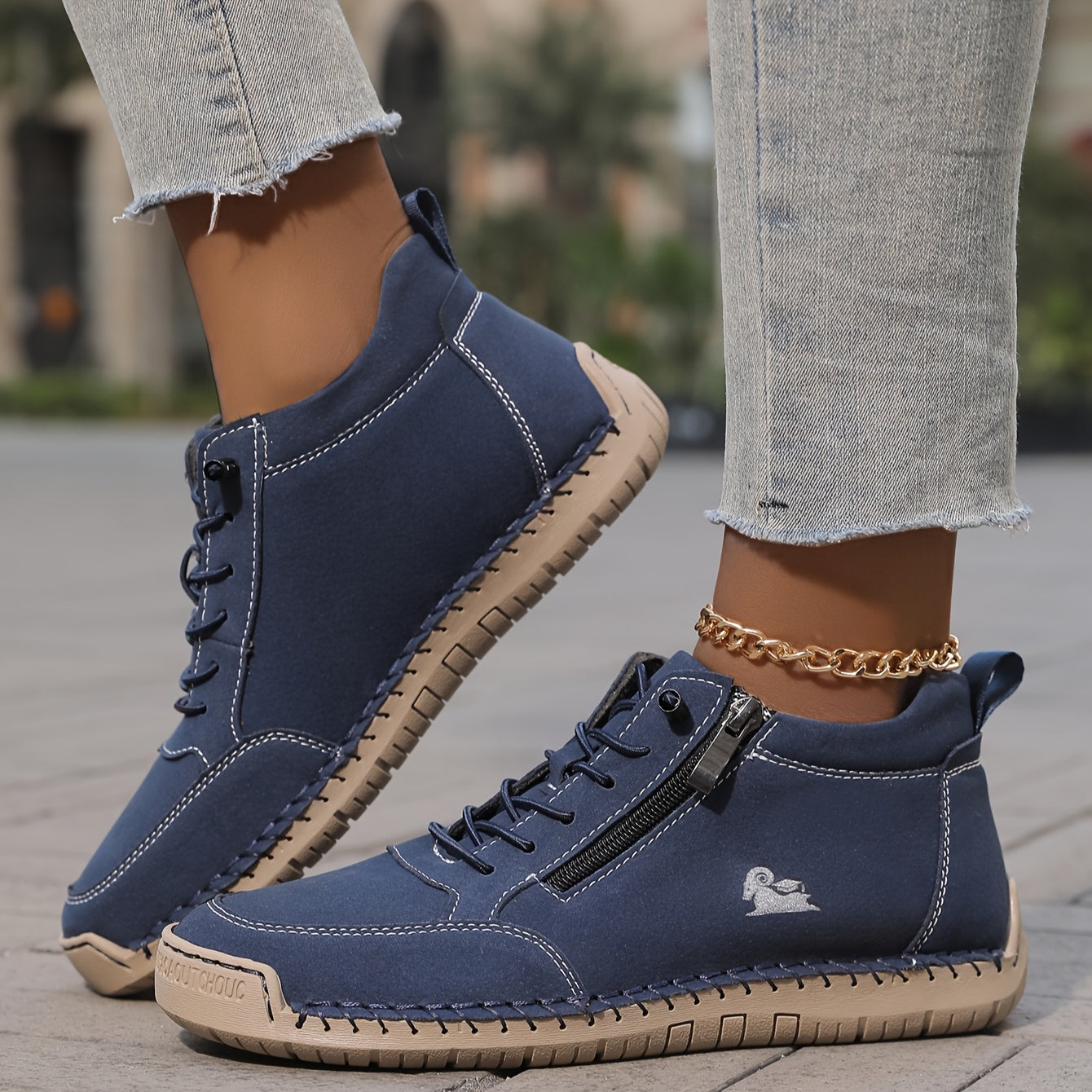 Kvinder Sneakers med Lynlås og Komfortabelt Design 10