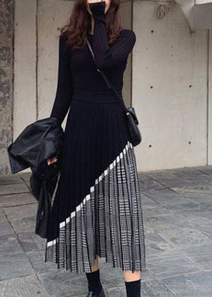 Kvinder Strik Nederdel Patchwork Stil 1