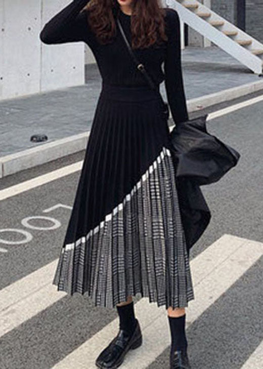 Kvinder Strik Nederdel Patchwork Stil 2