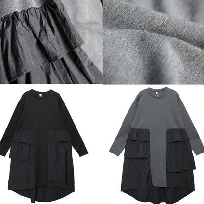 Kvindernes Baggy Kjole med Patchwork Design 4