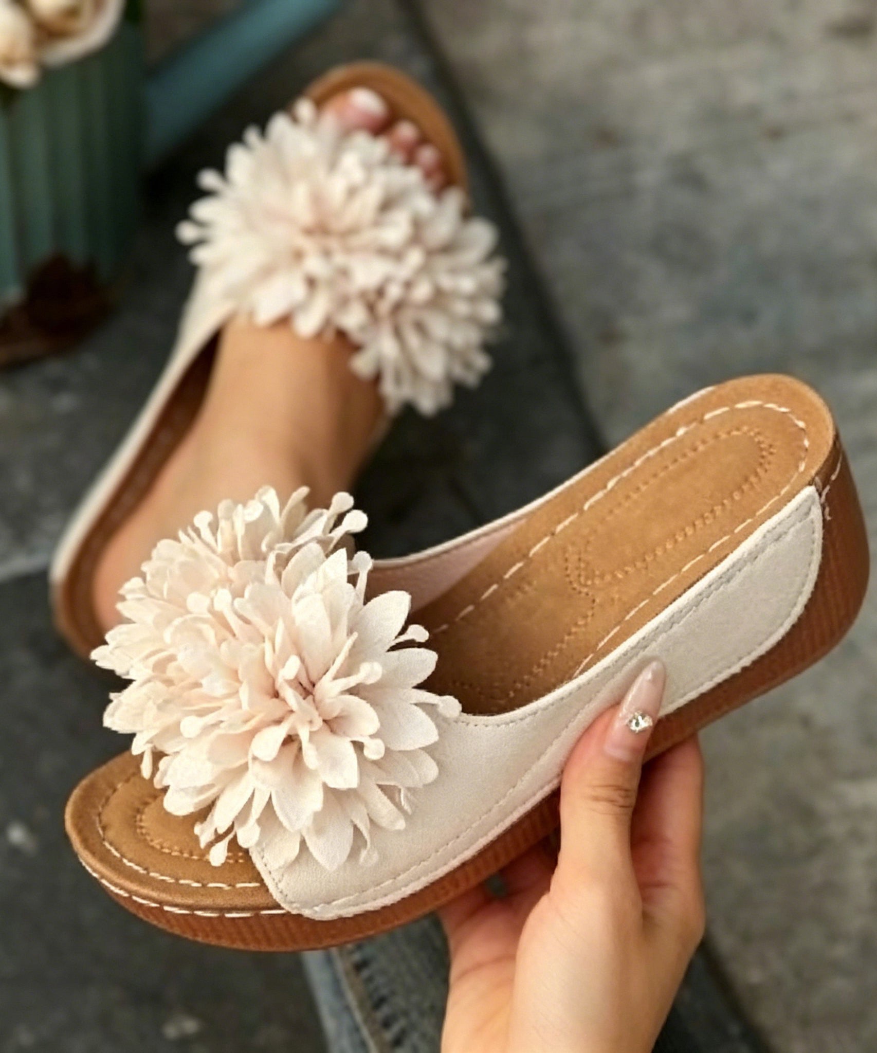 Kvindernes Blomsterdekorerede Splejsningssandaler 4