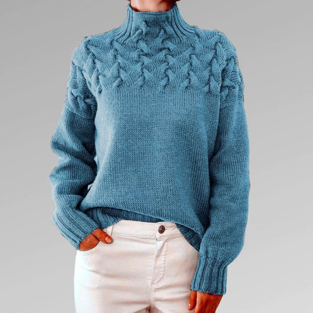 Kvindernes Rullekrave Sweater med Stilfuldt Design 1