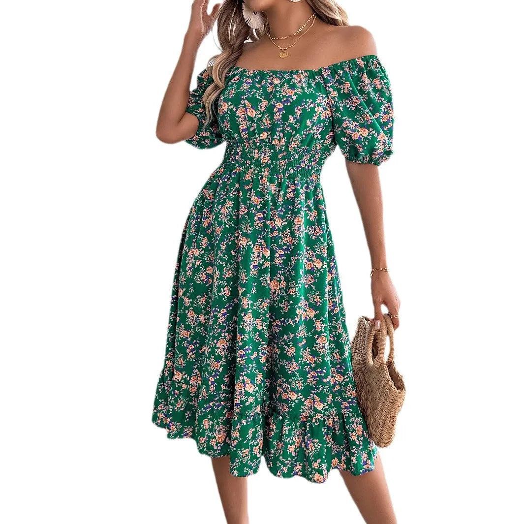 Kvinders A-Line Kjole med Blomsterprint 5