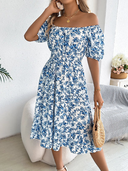 Kvinders A-Line Kjole med Blomsterprint 6