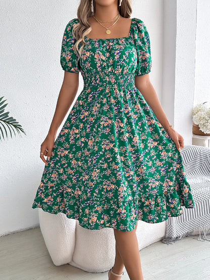 Kvinders A-Line Kjole med Blomsterprint 9