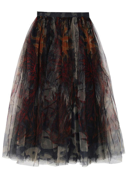 Kvinders A-Line Nederdel i Sort Blonde Tulle 3