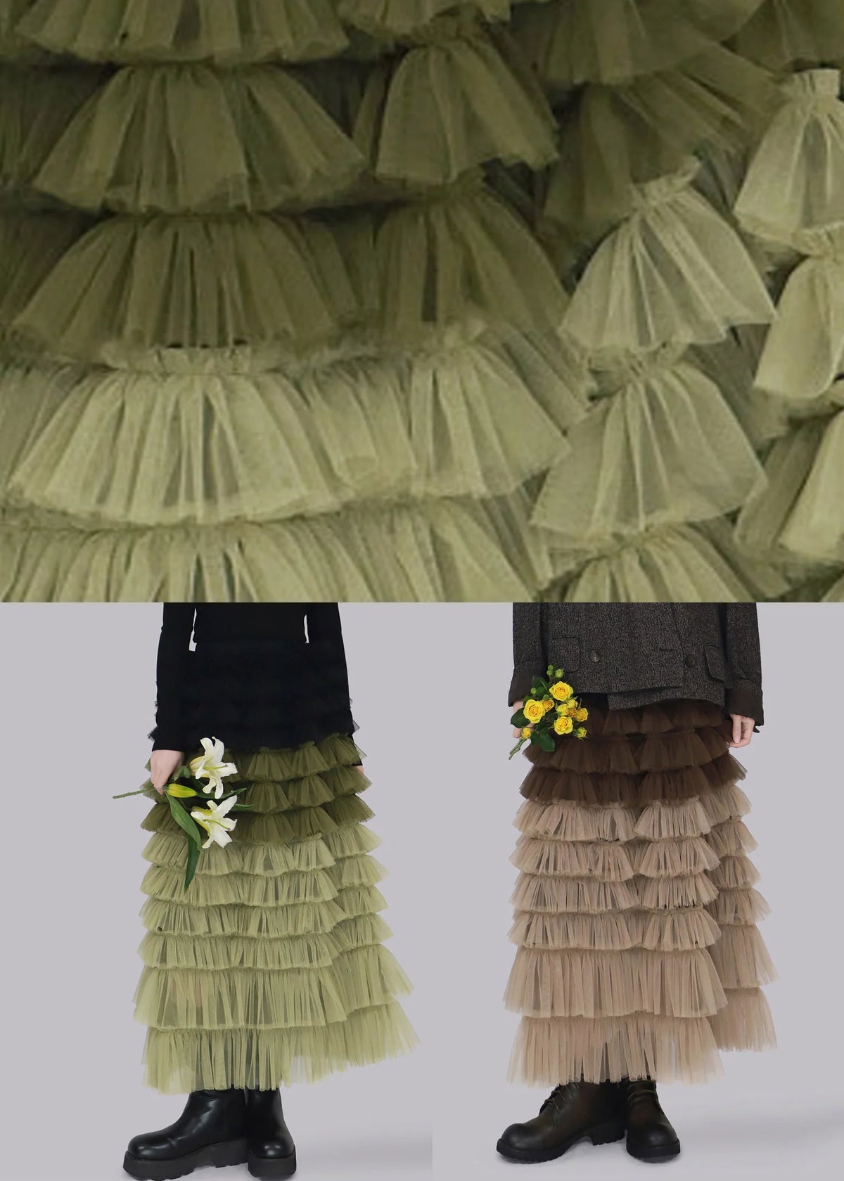 Kvinders A-formet Nederdel med Elastisk Talje - Luftig og Feminint Design 4