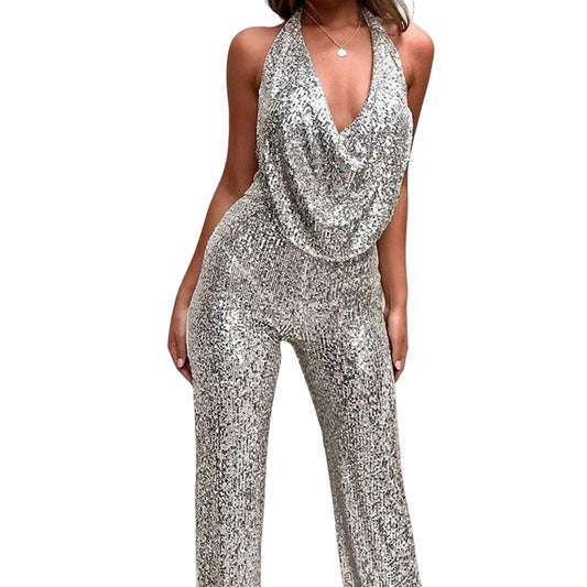Kvinders Ærmeløs Jumpsuit med Brede Ben Trendy 0