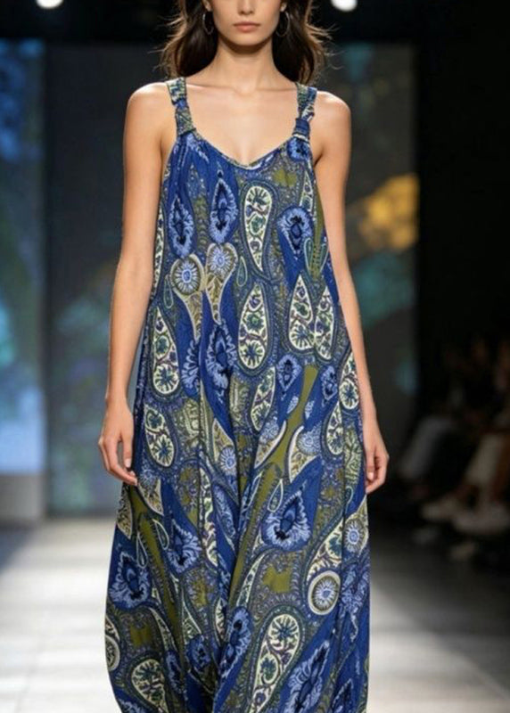 Kvinders Ærmeløs O-hals Jumpsuit med Print 2