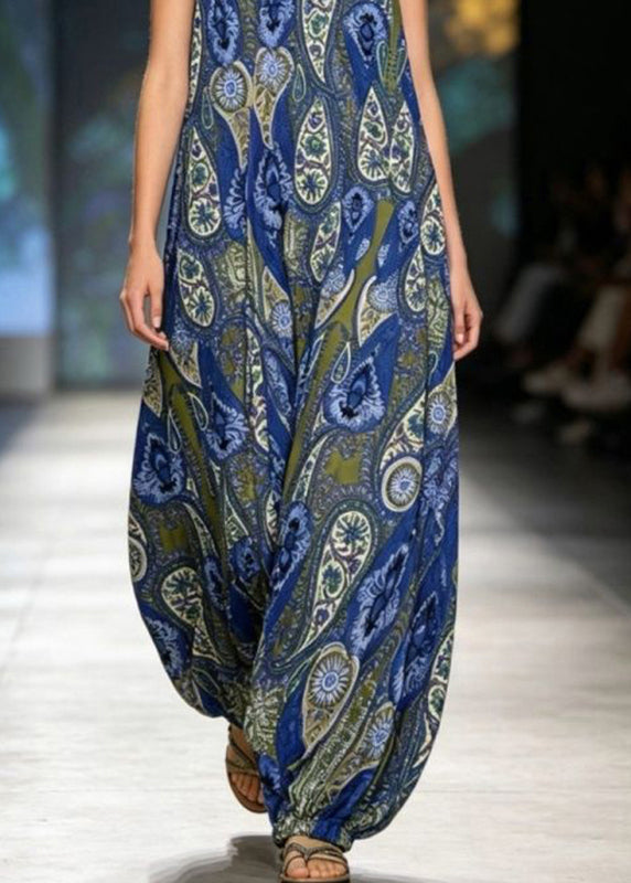 Kvinders Ærmeløs O-hals Jumpsuit med Print 3