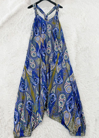 Kvinders Ærmeløs O-hals Jumpsuit med Print 4