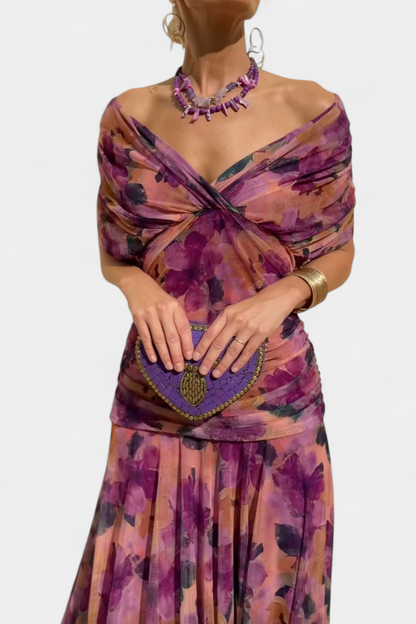 Kvinders Aftenkjole Off-Shoulder Yndefuld Draperet Design 10