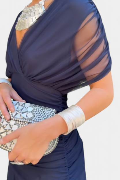 Kvinders Aftenkjole Off-Shoulder Yndefuld Draperet Design 12