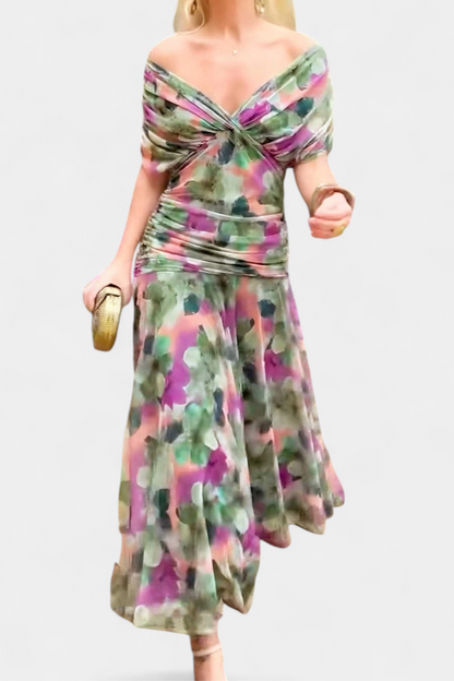 Kvinders Aftenkjole Off-Shoulder Yndefuld Draperet Design 2