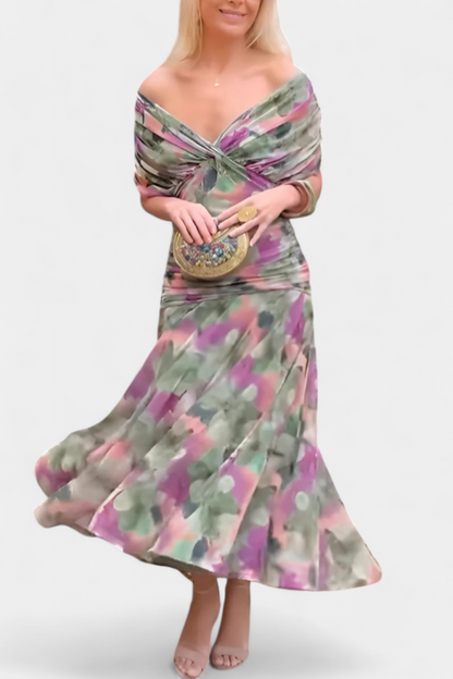Kvinders Aftenkjole Off-Shoulder Yndefuld Draperet Design 3