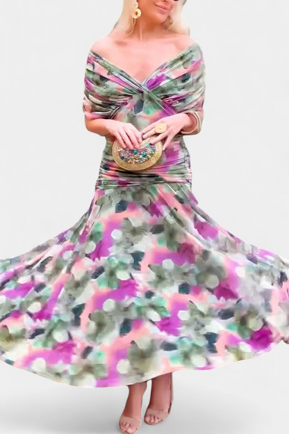 Kvinders Aftenkjole Off-Shoulder Yndefuld Draperet Design 4