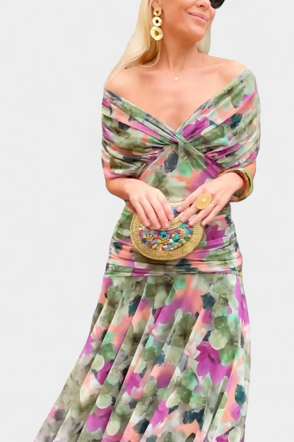 Kvinders Aftenkjole Off-Shoulder Yndefuld Draperet Design 8