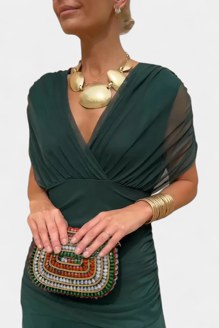 Kvinders Aftenkjole Off-Shoulder Yndefuld Draperet Design 9