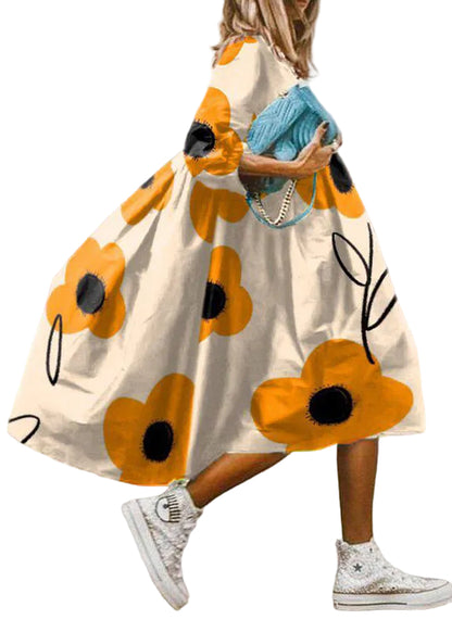 Kvinders Ankelkjole Oversized Print 0