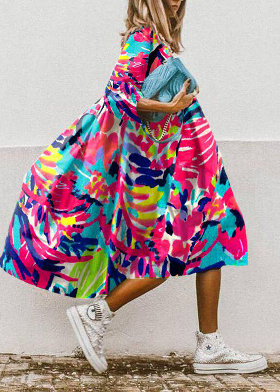 Kvinders Ankelkjole Oversized Print 3