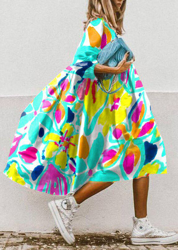 Kvinders Ankelkjole Oversized Print 4