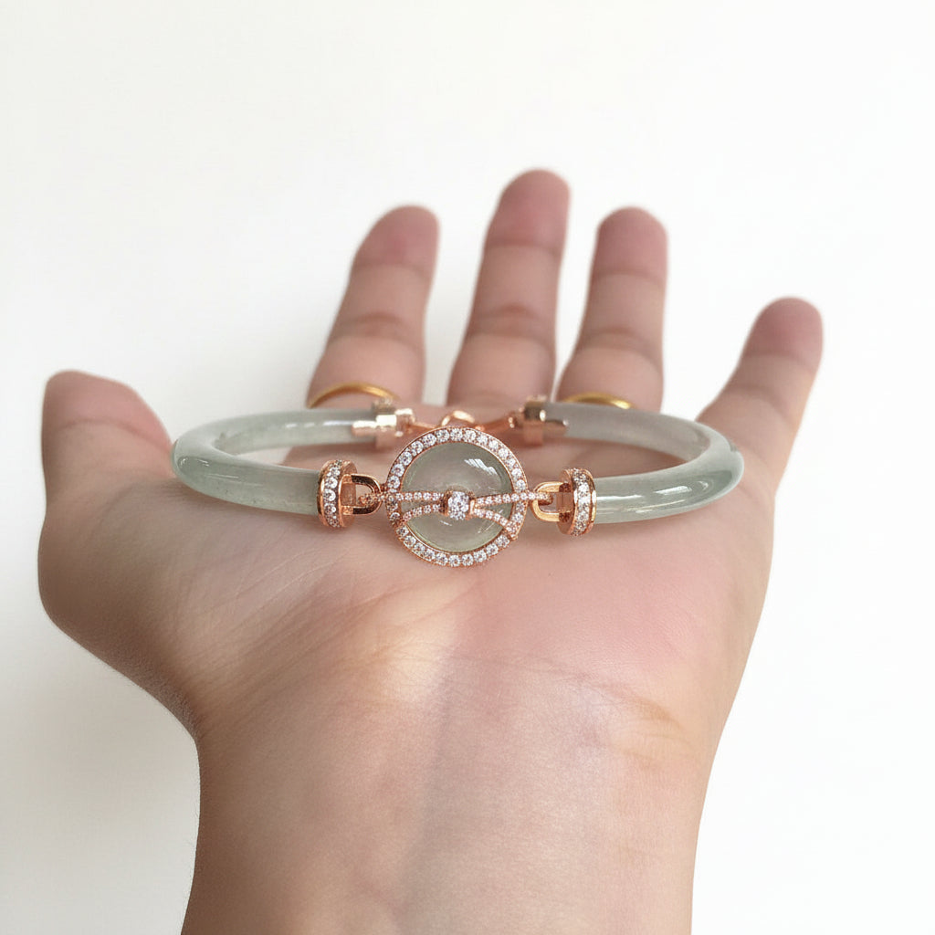 Kvinders Armbånd Med Jade Indlægning Tidløst Design 0