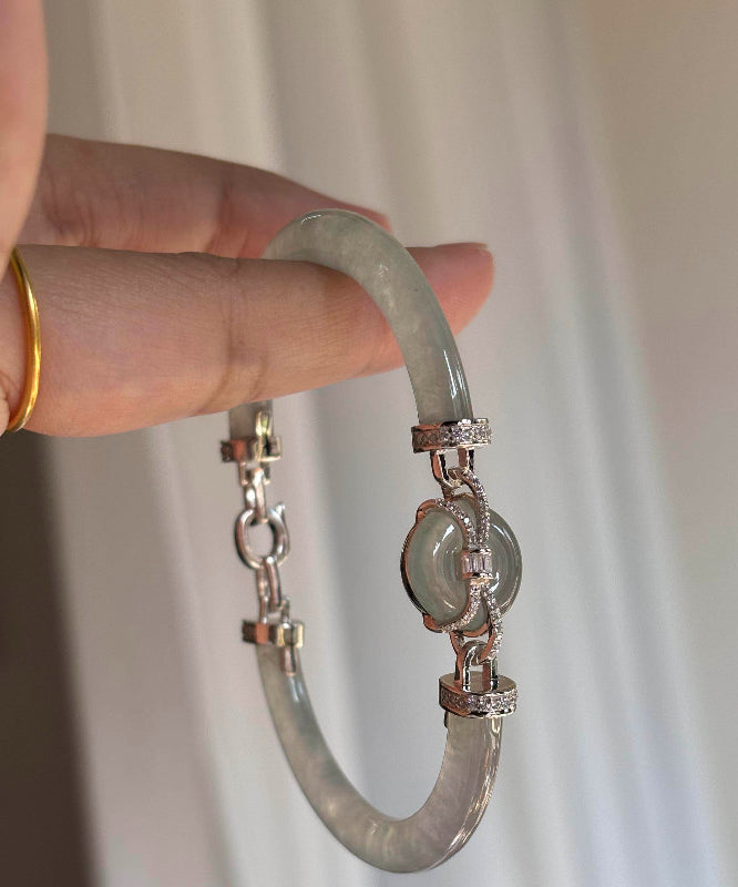 Kvinders Armbånd Med Jade Indlægning Tidløst Design 4