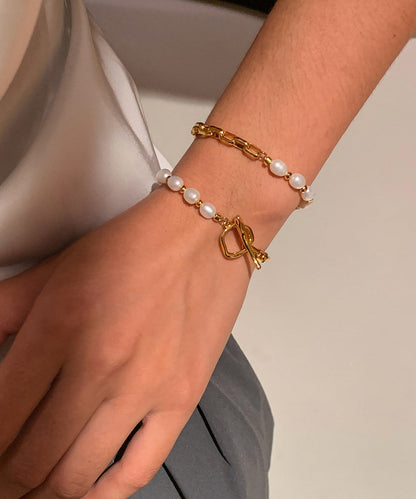 Kvinders Armbånd med Perle Patchwork og Hulmønster 1