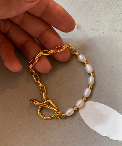 Kvinders Armbånd med Perle Patchwork og Hulmønster 3