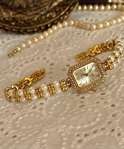 Kvinders Armbåndsur med Perle og Zirkon Detaljer 0