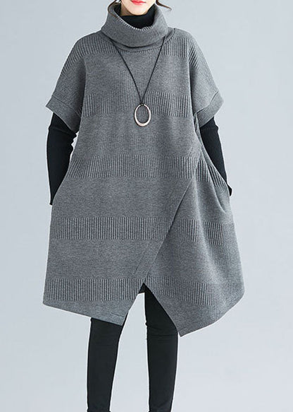 Kvinders Asymmetrisk Design Kjole med Turtle Neck 2