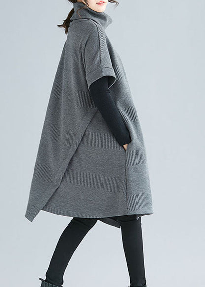 Kvinders Asymmetrisk Design Kjole med Turtle Neck 3