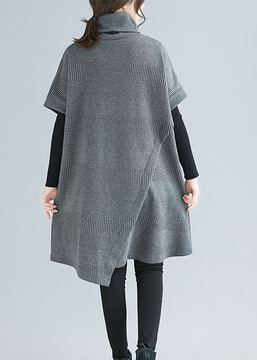 Kvinders Asymmetrisk Design Kjole med Turtle Neck 4