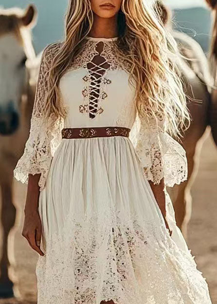 Kvinders Asymmetrisk Sommerkjole Boheme Stil 3
