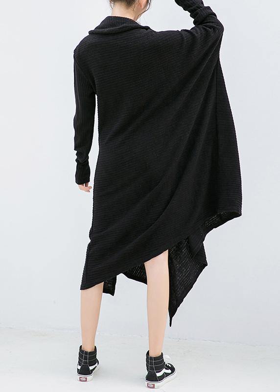 Kvinders Asymmetrisk Sweaterkjole med Høj Hals 2
