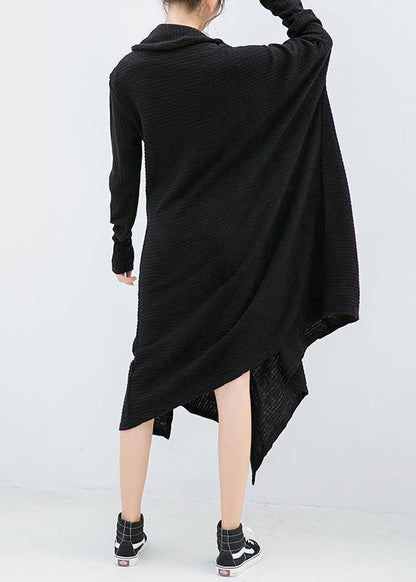 Kvinders Asymmetrisk Sweaterkjole med Høj Hals 2