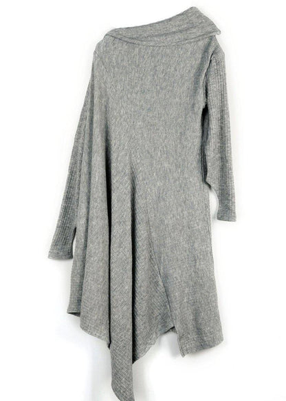 Kvinders Asymmetrisk Sweaterkjole med Høj Hals 3