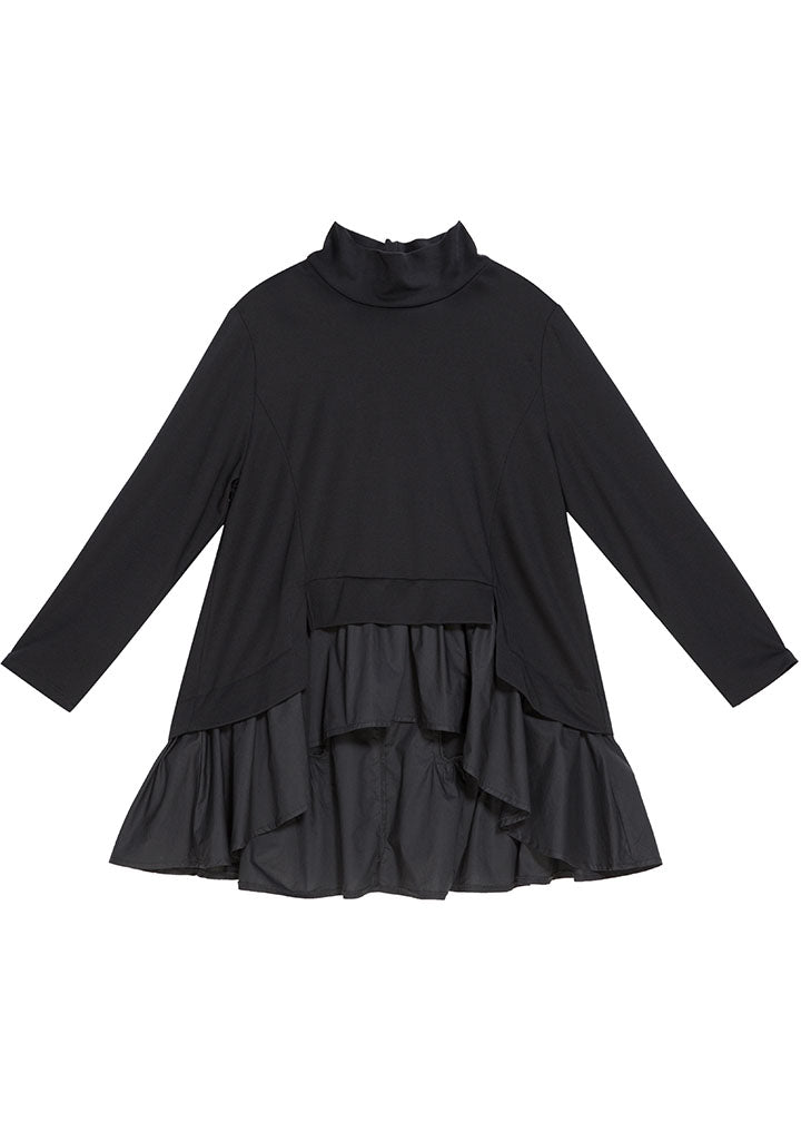 Kvinders Asymmetrisk Top med Flæser Langærmet Casual 4