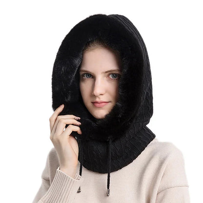 Kvinders Balaclava Kabelstrik Design med Justerbar Snøring 2