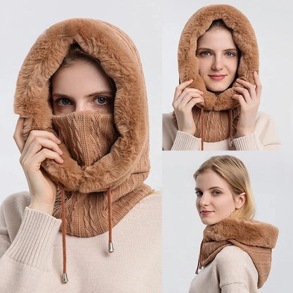 Kvinders Balaclava Kabelstrik Design med Justerbar Snøring 7