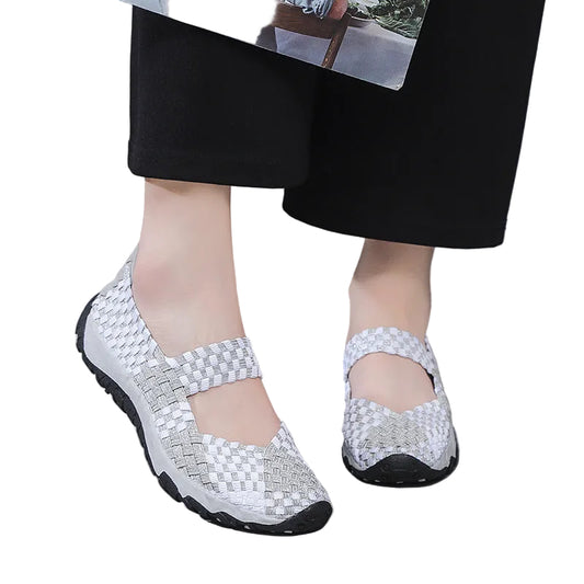 Kvinders Ballerinaer med Elastiske Stropper 0