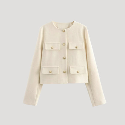 Kvinders Beskåret Cardigan med Knapper 4