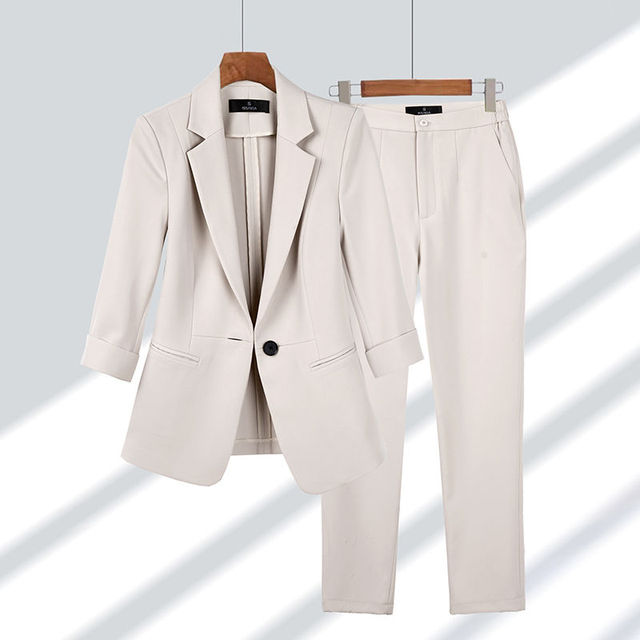 Kvinders Blazer Buksesæt Klassisk Stil 3