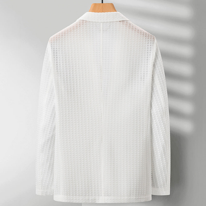 Kvinders Blazer Elegant Vaffelmønster Viskoseblanding 1