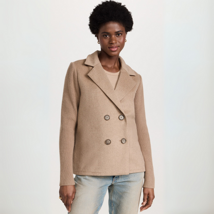 Kvinders Blazer Frakke Strikket Polyester-Bomuldsblanding 0